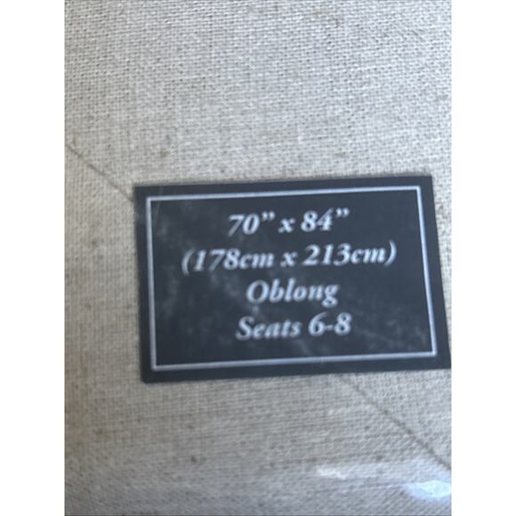 NEW Waterford Linens Corra Tablecloth Oblong 70" x 84" Natural Linen Cotton - Picture 2 of 8